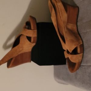 Ugg Suede Wedge Heel Sandals Size 7.5